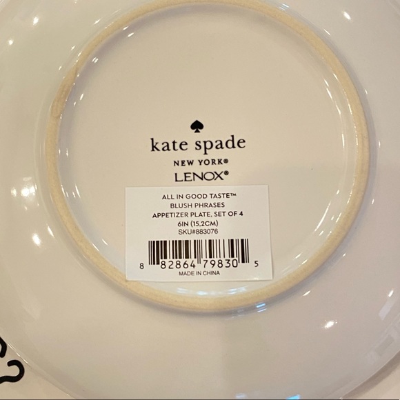 KATE SPADE Lenox Blush Phrases Appetizer Plates - Picture 3 of 4